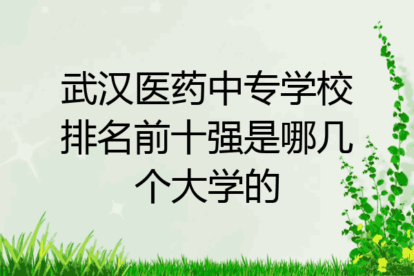 武汉医药中专学校排名前十强是哪几个大学的