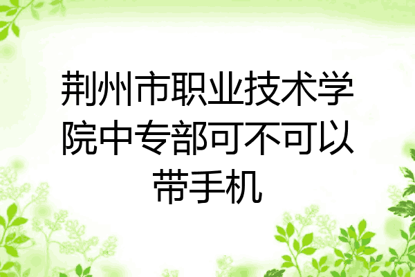 荆州市职业技术学院中专部可不可以带手机