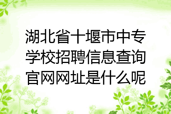 湖北省十堰市中专学校招聘信息查询官网网址是什么呢
