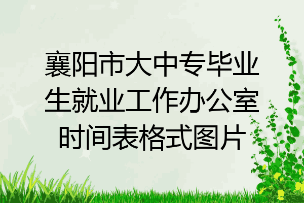 襄阳市大中专毕业生就业工作办公室时间表格式图片