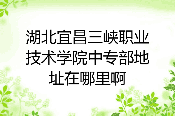 湖北宜昌三峡职业技术学院中专部地址在哪里啊