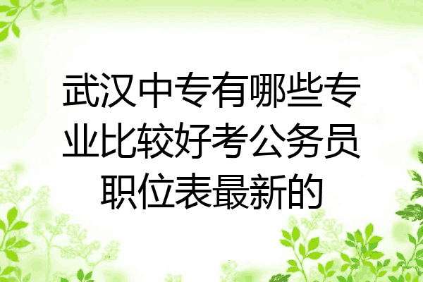 武汉中专有哪些专业比较好考公务员职位表最新的