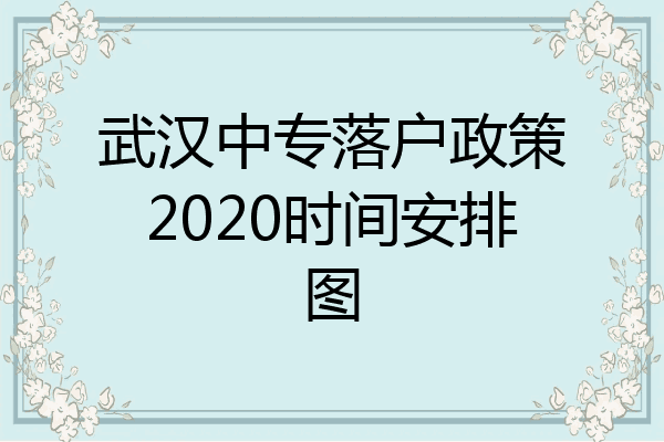 武汉中专落户政策2020时间安排图
