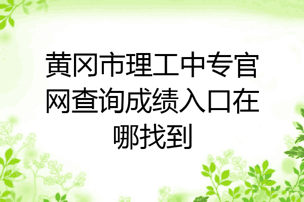 黄冈市理工中专官网查询成绩入口在哪找到