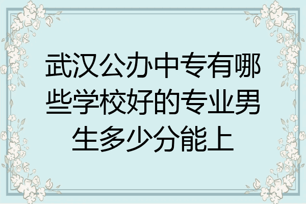 武汉公办中专有哪些学校好的专业男生多少分能上