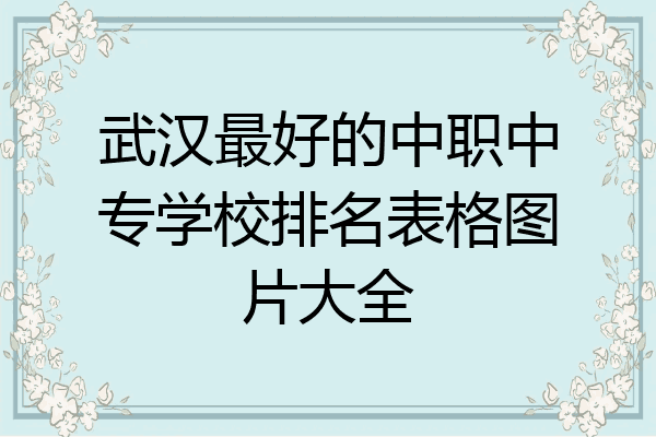 武汉最好的中职中专学校排名表格图片大全