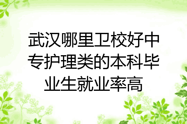武汉哪里卫校好中专护理类的本科毕业生就业率高
