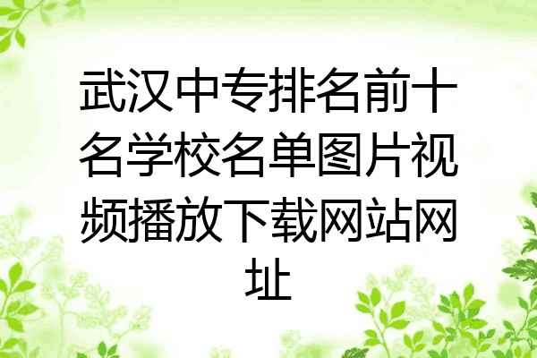 武汉中专排名前十名学校名单图片视频播放下载网站网址