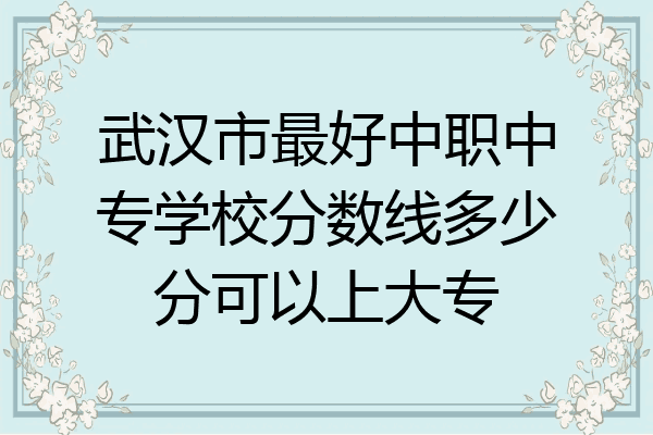 武汉市最好中职中专学校分数线多少分可以上大专