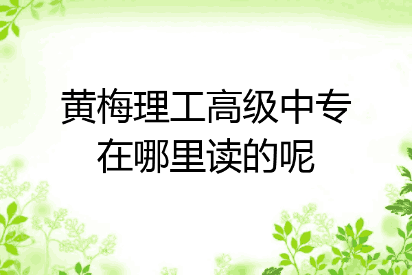 黄梅理工高级中专在哪里读的呢