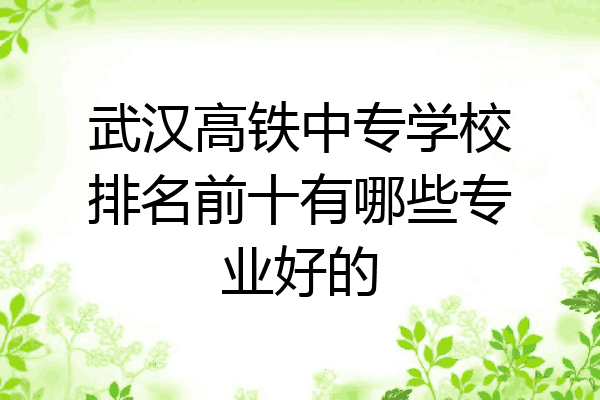 武汉高铁中专学校排名前十有哪些专业好的