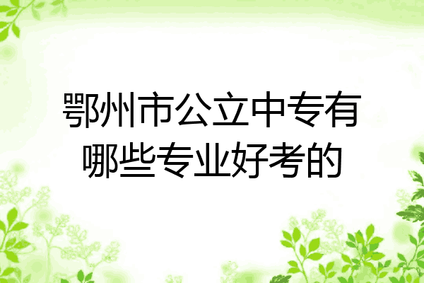 鄂州市公立中专有哪些专业好考的
