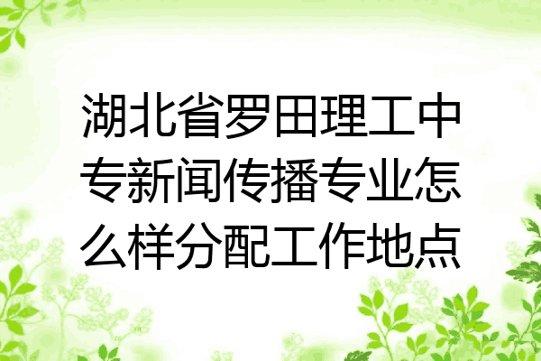 湖北省罗田理工中专新闻传播专业怎么样分配工作地点