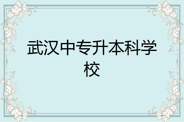 武汉中专升本科学校