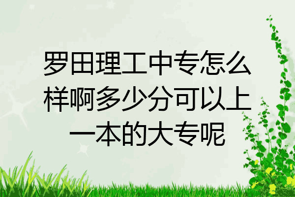 罗田理工中专怎么样啊多少分可以上一本的大专呢