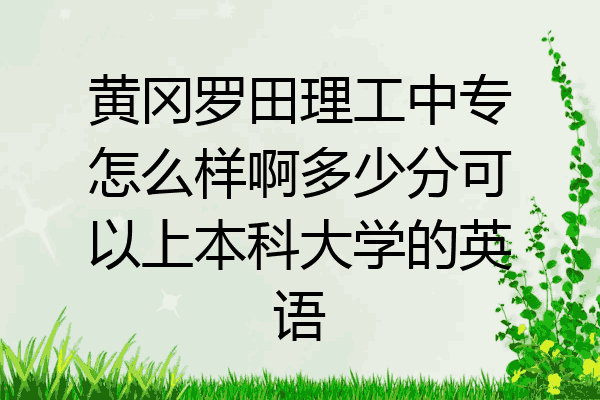 黄冈罗田理工中专怎么样啊多少分可以上本科大学的英语