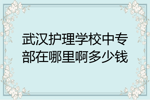 武汉护理学校中专部在哪里啊多少钱