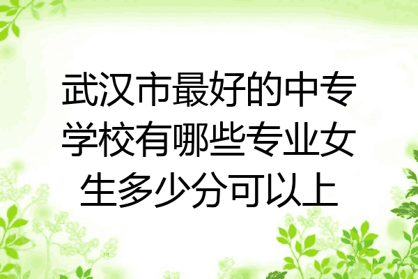 武汉市最好的中专学校有哪些专业女生多少分可以上