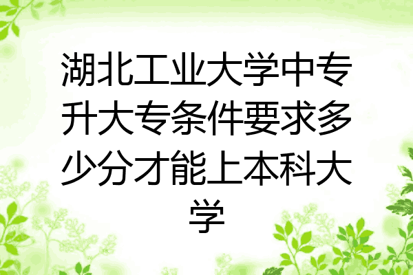 湖北工业大学中专升大专条件要求多少分才能上本科大学