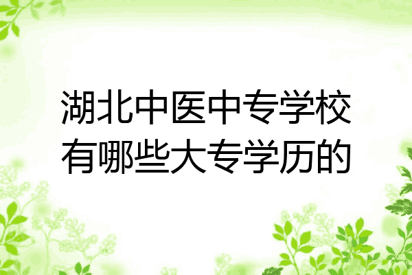 湖北中医中专学校有哪些大专学历的