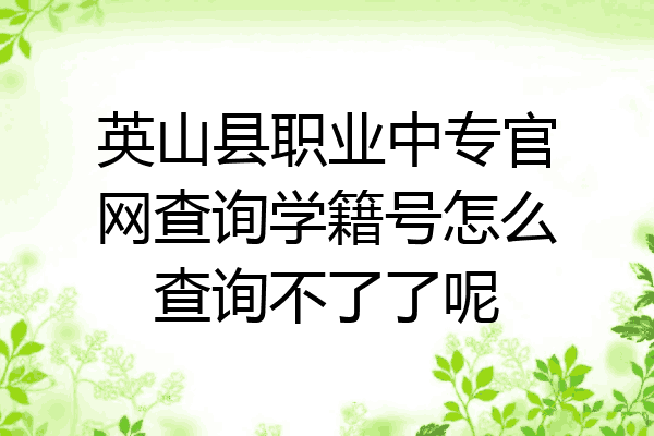 英山县职业中专官网查询学籍号怎么查询不了了呢