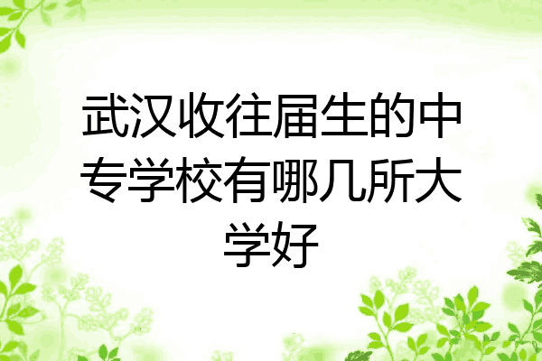 武汉收往届生的中专学校有哪几所大学好