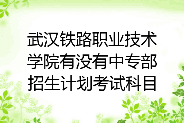 武汉铁路职业技术学院有没有中专部招生计划考试科目