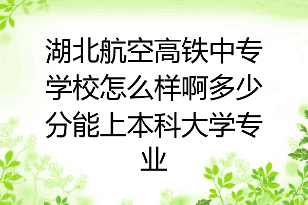 湖北航空高铁中专学校怎么样啊多少分能上本科大学专业