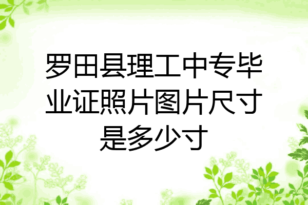 罗田县理工中专毕业证照片图片尺寸是多少寸