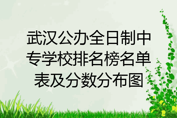 武汉公办全日制中专学校排名榜名单表及分数分布图