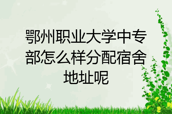鄂州职业大学中专部怎么样分配宿舍地址呢