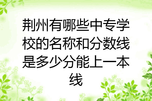 荆州有哪些中专学校的名称和分数线是多少分能上一本线