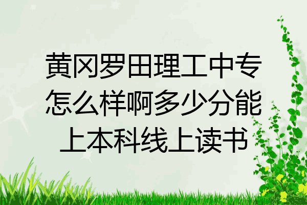 黄冈罗田理工中专怎么样啊多少分能上本科线上读书