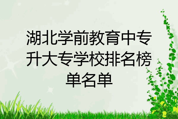 湖北学前教育中专升大专学校排名榜单名单