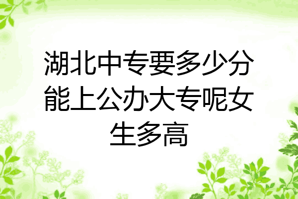 湖北中专要多少分能上公办大专呢女生多高