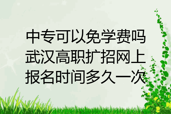 中专可以免学费吗武汉高职扩招网上报名时间多久一次