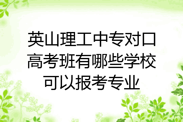 英山理工中专对口高考班有哪些学校可以报考专业