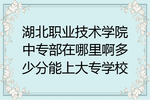 湖北职业技术学院中专部在哪里啊多少分能上大专学校