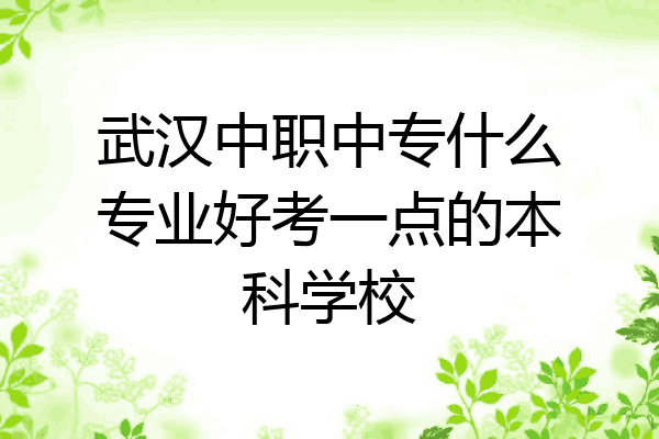 武汉中职中专什么专业好考一点的本科学校