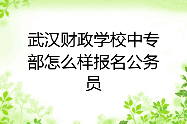 武汉财政学校中专部怎么样报名公务员