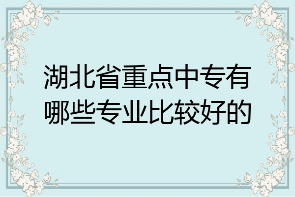 湖北省重点中专有哪些专业比较好的