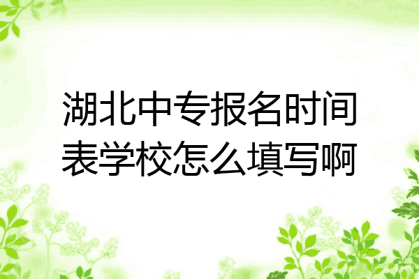湖北中专报名时间表学校怎么填写啊
