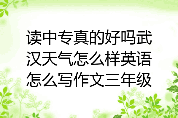 读中专真的好吗武汉天气怎么样英语怎么写作文三年级