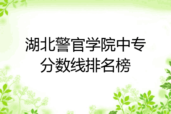 湖北警官学院中专分数线排名榜