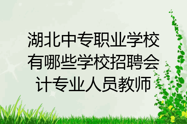 湖北中专职业学校有哪些学校招聘会计专业人员教师