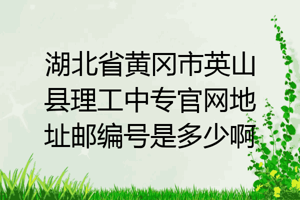 湖北省黄冈市英山县理工中专官网地址邮编号是多少啊