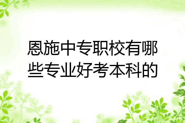 恩施中专职校有哪些专业好考本科的