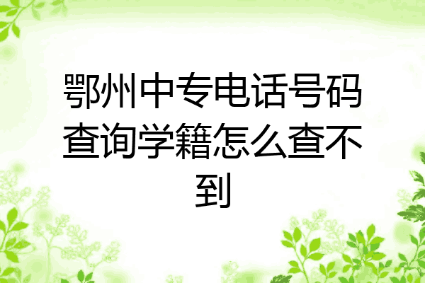 鄂州中专电话号码查询学籍怎么查不到