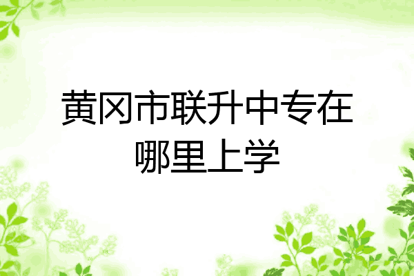黄冈市联升中专在哪里上学