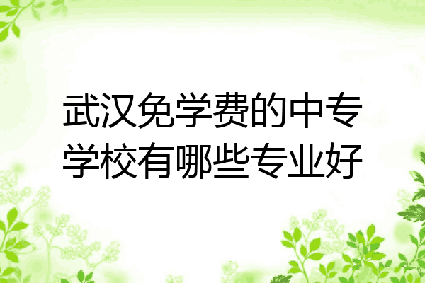 武汉免学费的中专学校有哪些专业好